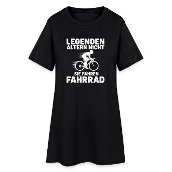 legenden altern nicht sie fahren fahrrad - Frauen T-Shirt-Kleid - Schwarz - Vorne