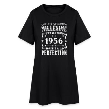 70-jähriges Jubiläum Vintage 1956 Partygeschenk - Frauen T-Shirt-Kleid - Schwarz - Vorne