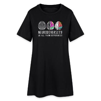 Neurodiversité Autisme Cerveau TDAH Asperger - Robe T-shirt Femme - noir - Devant