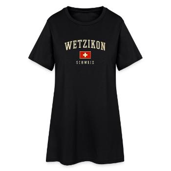 Logo du drapeau Wetzikon Suisse - Robe T-shirt Femme - noir - Devant