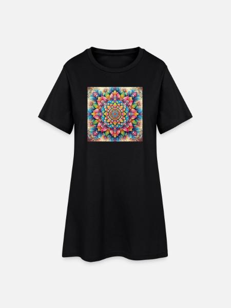 Art vivant de la splendeur du mandala - Robe T-shirt Femme - noir