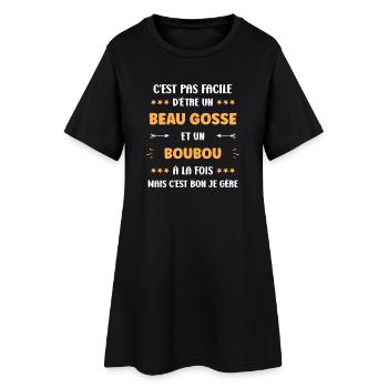 boubou - Robe T-shirt Femme - noir - Devant