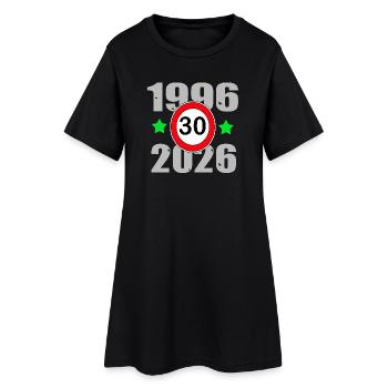 Anniversaire 30, 30 ans 1996 à 2026 - Robe T-shirt Femme - noir - Devant