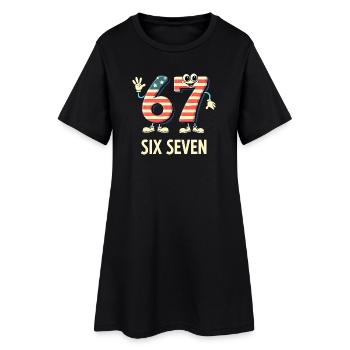 US Flag 67 Memes Six Seven - Robe T-shirt Femme - noir - Devant