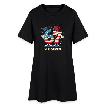 US Flag 67 Memes Six Seven - Robe T-shirt Femme - noir - Devant
