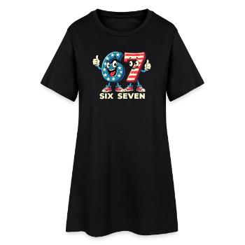 US Flag 67 Memes Six Seven - Women’s T-Shirt Dress - black - Front