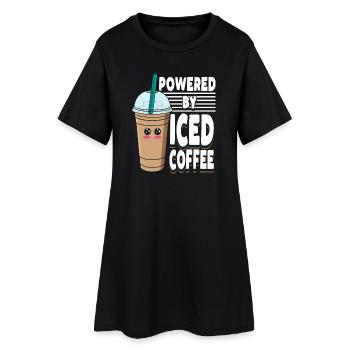 Graphique pastel de café glacé Kawaii mignon - Robe T-shirt Femme - noir - Devant