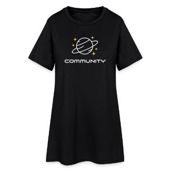 Planet Ringed Unity - Women’s T-Shirt Dress - black - Front