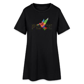 Paix - Robe T-shirt Femme - noir - Devant