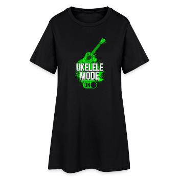 Hawaiian Ukulele Uke Ukulele Mode - Frauen T-Shirt-Kleid - Schwarz - Vorne