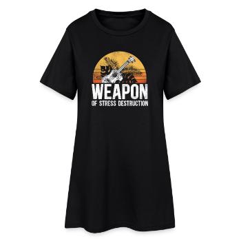 Hawaiian Ukulele Uke Retro Vintage - Women’s T-Shirt Dress - black - Front