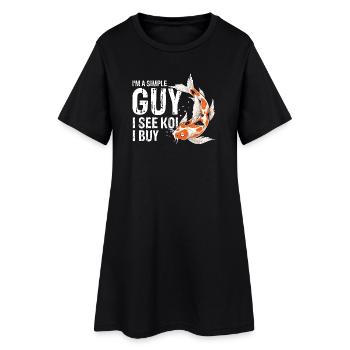 Un gars simple Regarde des carpes Koi acheter de l’humour drôle de vie dans l’étang - Robe T-shirt Femme - noir - Devant