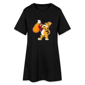 Tiger Boxer Punching Bag Boxing - Women’s T-Shirt Dress - black - Front
