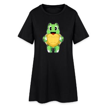 Cœur de Tortue - Robe T-shirt Femme - noir - Devant