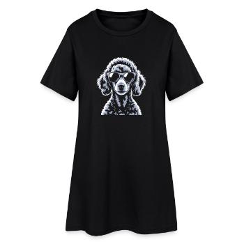 Caniche blanc - Robe T-shirt Femme - noir - Devant