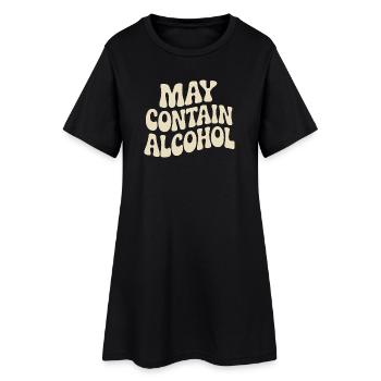 May Contain Alcohol Alkohol Mallorca Saufen JGA - Frauen T-Shirt-Kleid - Schwarz - Vorne