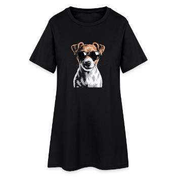 Jack Russell Terrier - Frauen T-Shirt-Kleid - Schwarz - Vorne