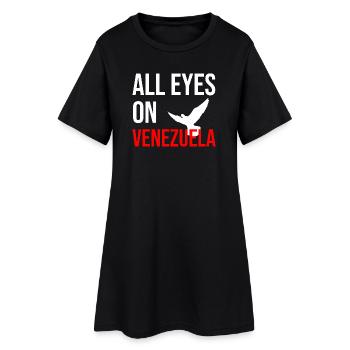 All Eyes On Venezuela - Frauen T-Shirt-Kleid - Schwarz - Vorne