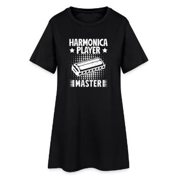 Harmonica Musican Player Master Harmonica - Frauen T-Shirt-Kleid - Schwarz - Vorne