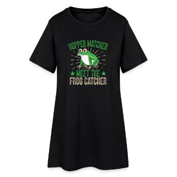 Frog Catcher Hopper Matcher Frog - Frauen T-Shirt-Kleid - Schwarz - Vorne