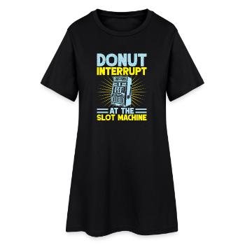 Gambling Fan Donut Interrupt At The Machine Casino - Frauen T-Shirt-Kleid - Schwarz - Vorne