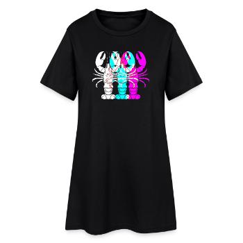 Homard épineux, fruits de mer, homard, homard - Robe T-shirt Femme - noir - Devant