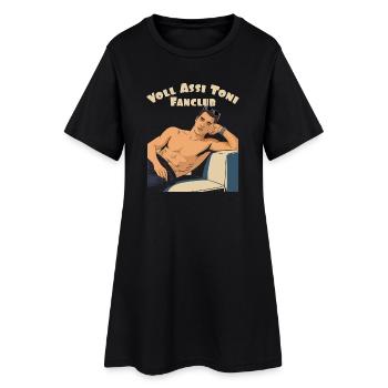 Toni's Fanclub - Frauen T-Shirt-Kleid - Schwarz - Vorne
