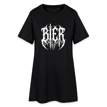 Bier – Black Metal Logo Schriftzug - Frauen T-Shirt-Kleid - Schwarz - Vorne