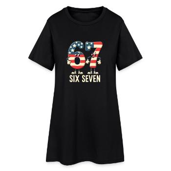 US Flag 67 Memes Six Seven - Robe T-shirt Femme - noir - Devant