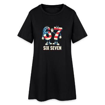 US Flag 67 Memes Six Seven - Women’s T-Shirt Dress - black - Front