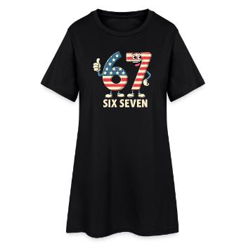 US Flag 67 Memes Six Seven - Robe T-shirt Femme - noir - Devant