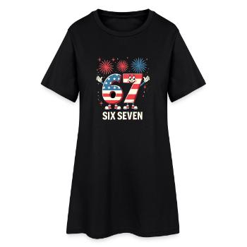 US Flag 67 Memes Six Seven - Women’s T-Shirt Dress - black - Front