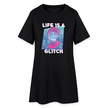 Esthétique vintage Vaporwave rétro streetwear des années 80 - Robe T-shirt Femme - noir - Devant
