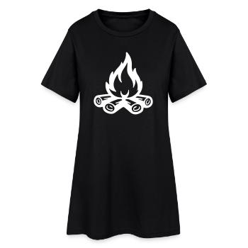 Flamme symbolique du feu de camp - Robe T-shirt Femme - noir - Devant
