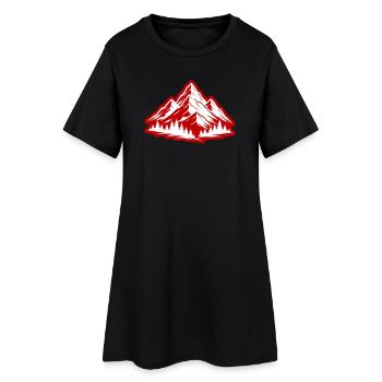 Symbole de la nature des montagnes - Robe T-shirt Femme - noir - Devant
