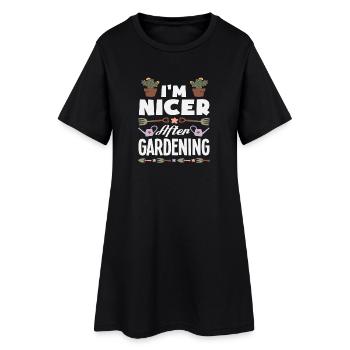 Ich Bin Netter Nach Gardenin Netter Gärtner - Frauen T-Shirt-Kleid - Schwarz - Vorne