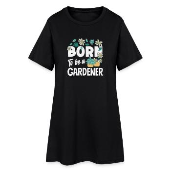 Né pour être jardinier Amoureux des plantes - Robe T-shirt Femme - noir - Devant