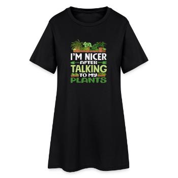 Plus belle après avoir parlé à mes plantes - Robe T-shirt Femme - noir - Devant