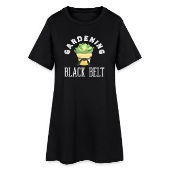Gartenarbeit Black Belt Pflanzenliebhaber Gärtner - Frauen T-Shirt-Kleid - Schwarz - Vorne