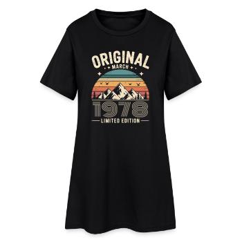 Vintage Né(e) en mars 1978 Original depuis 48 ans - Robe T-shirt Femme - noir - Devant