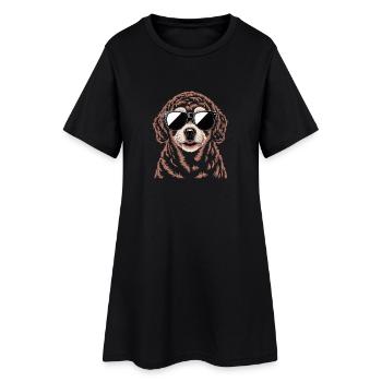 Bergame - Robe T-shirt Femme - noir - Devant