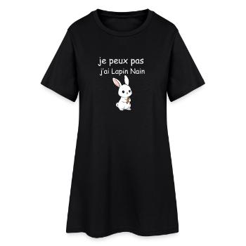 I can't I have Miniature Rabbit - Women’s T-Shirt Dress - black - Front