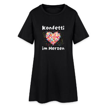 CONFETTIS DANS LE CŒUR Déclaration de Carnaval Fête de Carnaval - Robe T-shirt Femme - noir - Devant