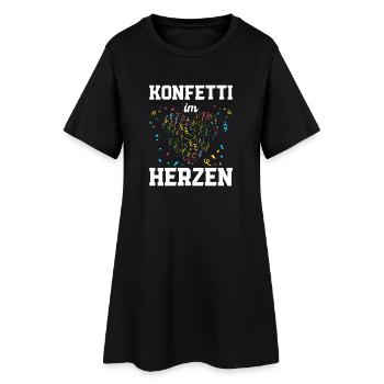 CONFETTIS DANS LE CŒUR – Carnaval Carnaval Party Spruc - Robe T-shirt Femme - noir - Devant