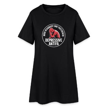 Depressive Antifa - Produits dérivés antifascistes - Robe T-shirt Femme - noir - Devant