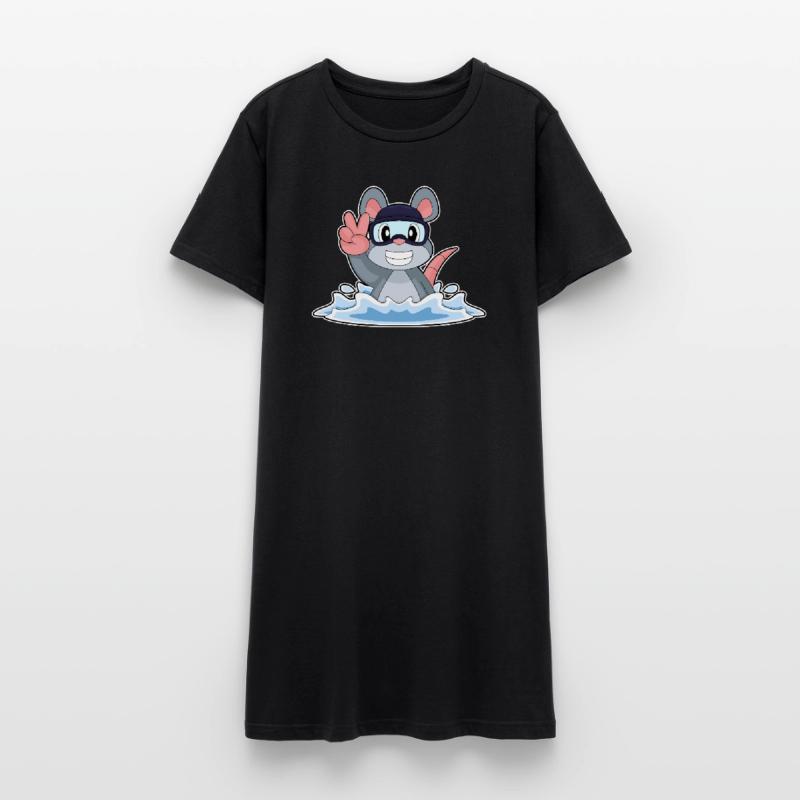 Mouse Swimming Goggles Summer Women’s T-Shirt Dress