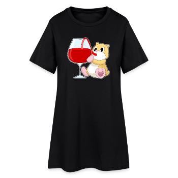 Vin rouge de hamster - Robe T-shirt Femme - noir - Devant