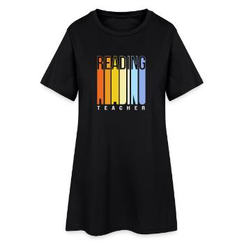 École maternelle Reading École primaire Enseignante - Robe T-shirt Femme - noir - Devant