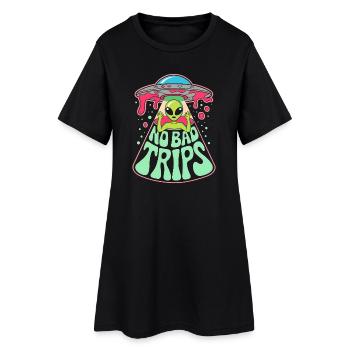 No Bad Trips OVNI extraterrestres Psychédélique Rétro Art - Robe T-shirt Femme - noir - Devant