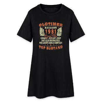 Anniversaire : né en 1981, 45 ans - Robe T-shirt Femme - noir - Devant